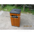 Antique rust proof environmentally friendly outdoor country wooden garbage bin trash can